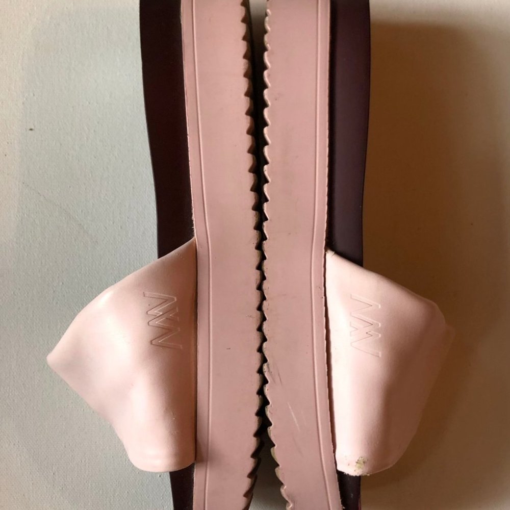 Matt & Nat Vegan Open Toe Slip On Pink Slides Sandals Size 7 - Picture 2 of 6